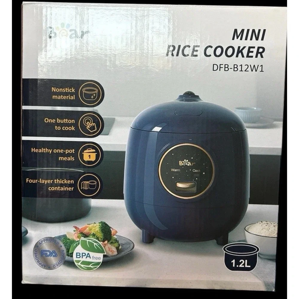 Bear Mini Rice Cooker – Model DFB-B12W1 (Blue) – 1.2L Capacity